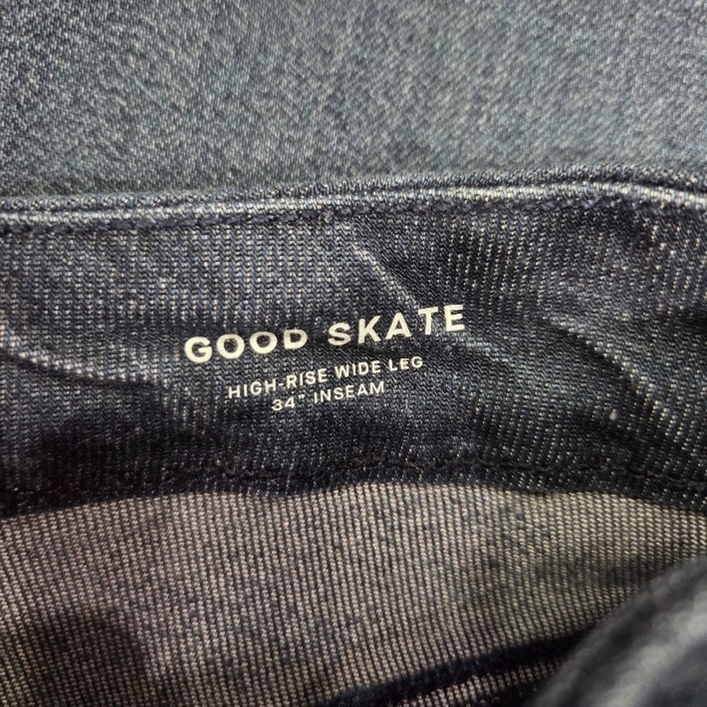 Good American Good Skate Jeans Size 8 High Rise Wide Leg Indigo NWT 34 Inseam - Picture 6 of 16